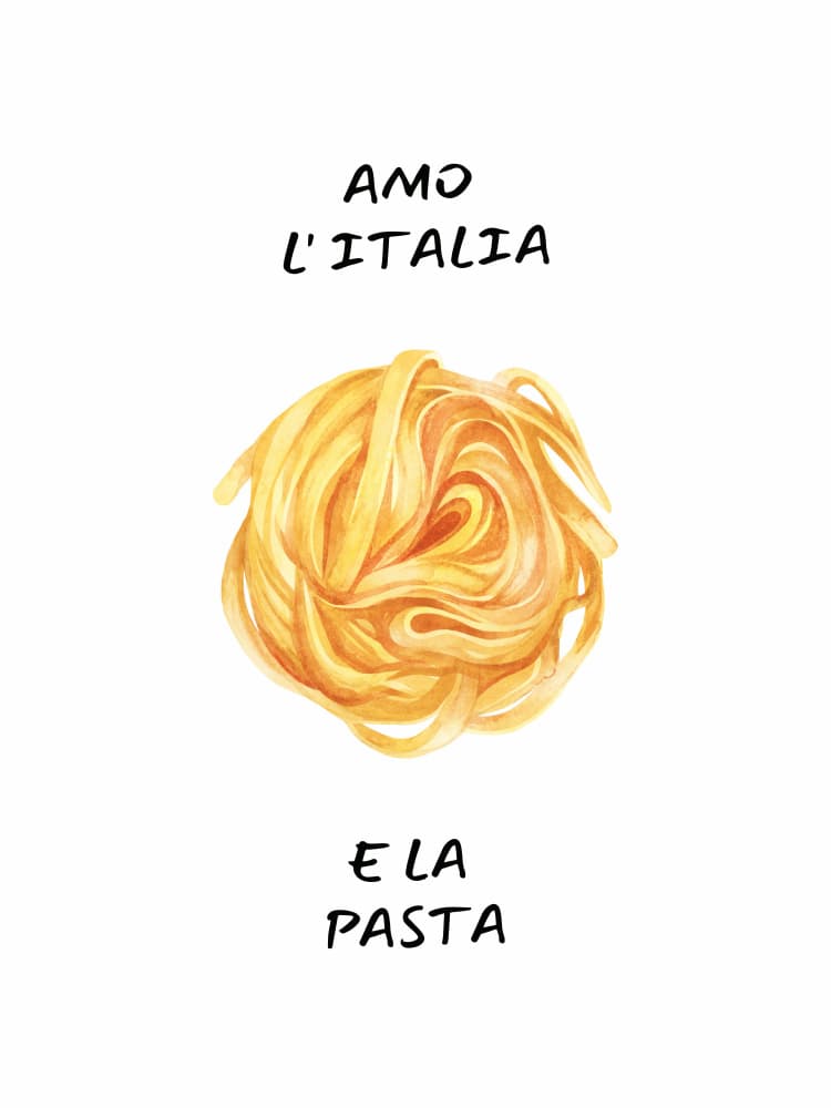 Love Italy Pasta by Ohkimiko — canvas wall art