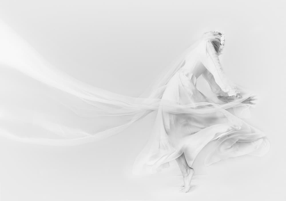 Flowing White Grace by Marjan Taghipour — canvas wall art