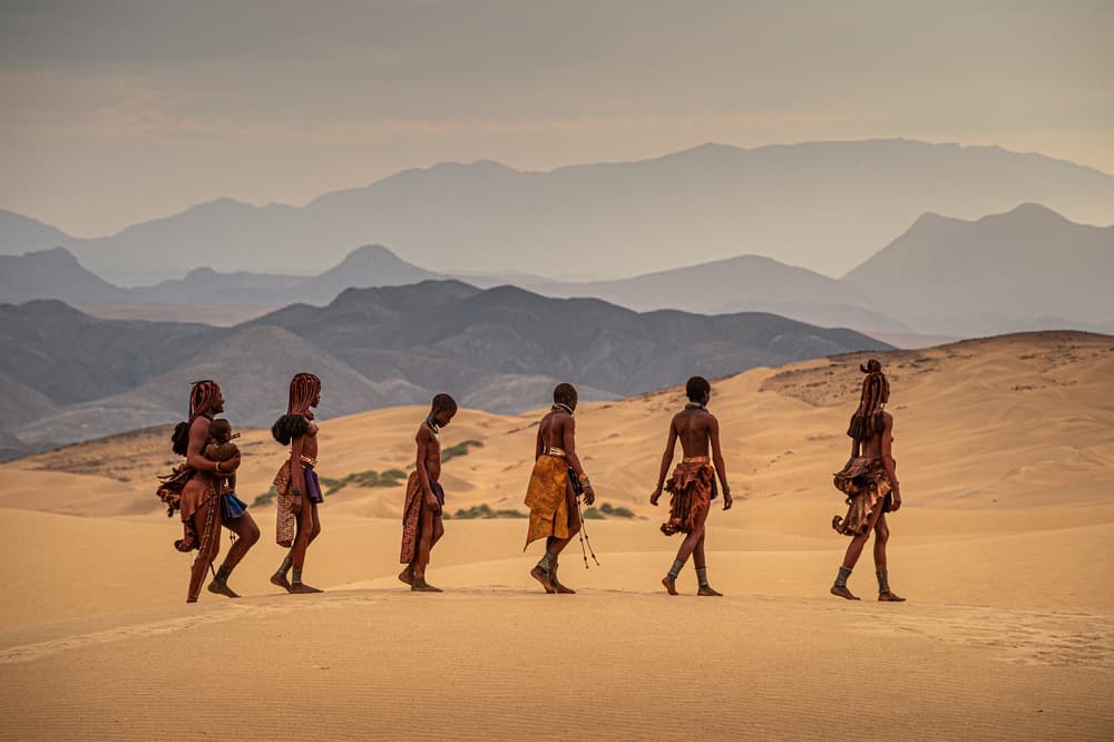 Himba Desert Journey by Rudy Mareel — canvas wall art