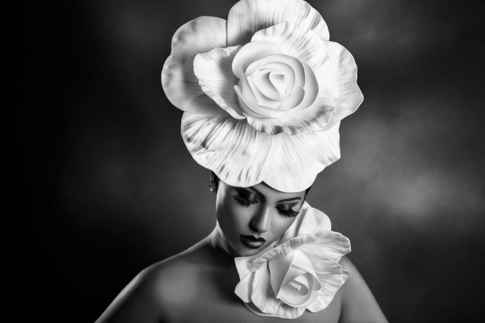 Elegant Rose Portrait by Peppe Tambè — canvas wall art