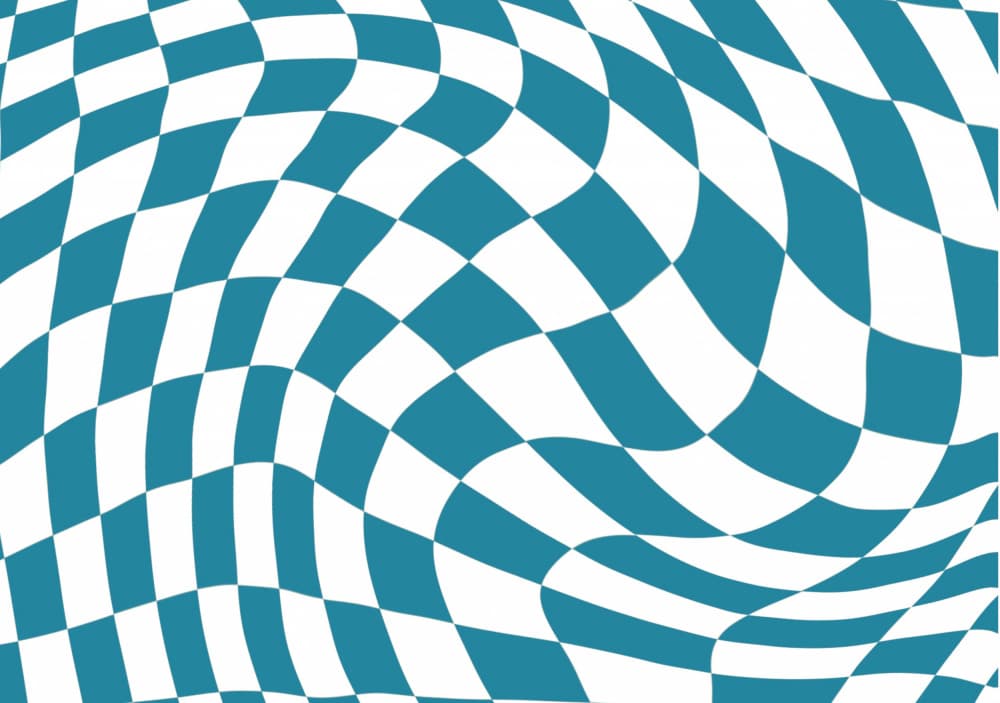 Wavy Teal Checkers by Sharyn Bursic — canvas wall art