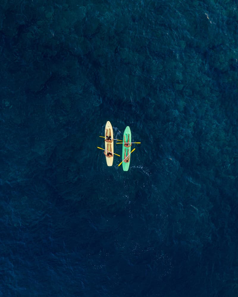 Paddling Deep Blue Water by Witold Ziomek — canvas wall art