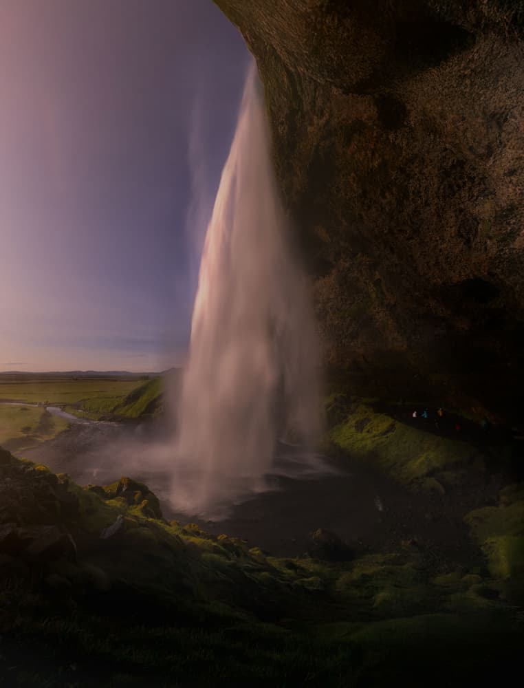 Behind Seljalandsfoss Waterfall by Ken Liang — canvas wall art