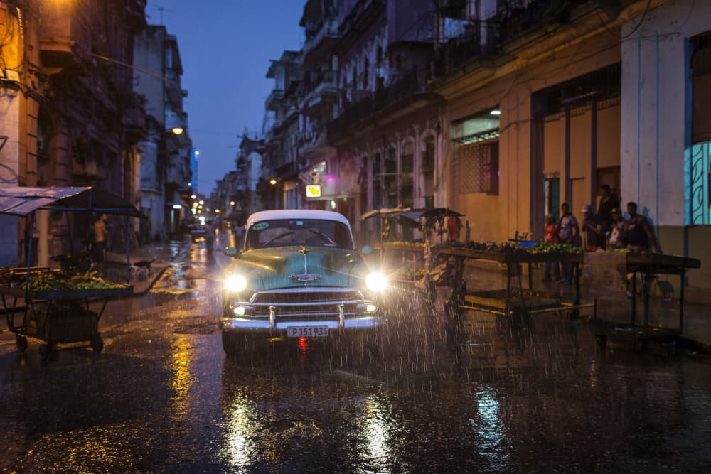 Rainy Night Havana Street by Dan Mirica — canvas wall art