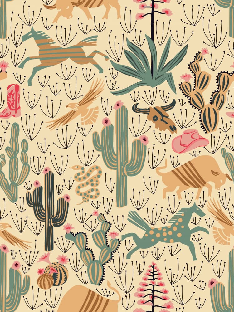 Southwestern Desert Whimsy by Annick — canvas wall art