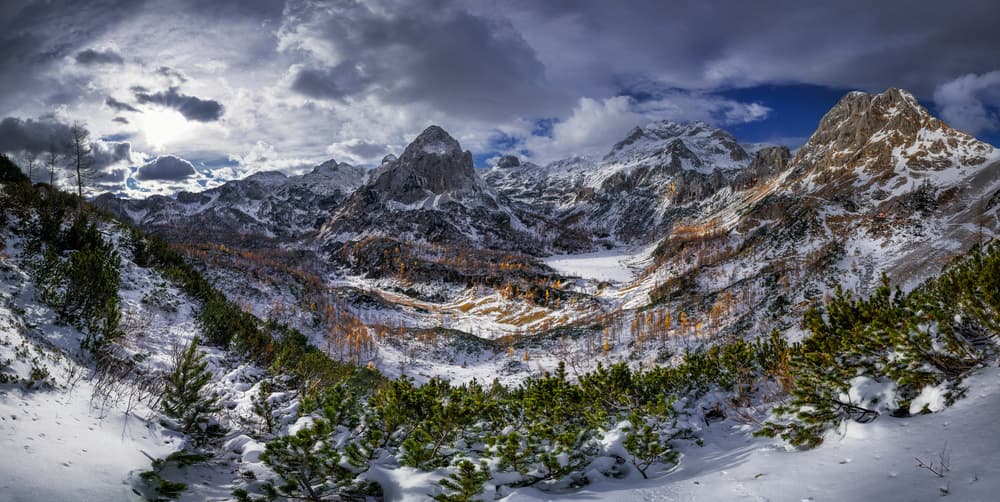 Dramatic Winter Peaks by Ales Krivec — canvas wall art