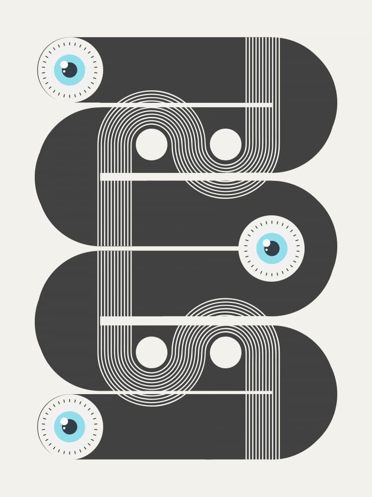 Geometric Eye Gaze by Little Dean — canvas wall art