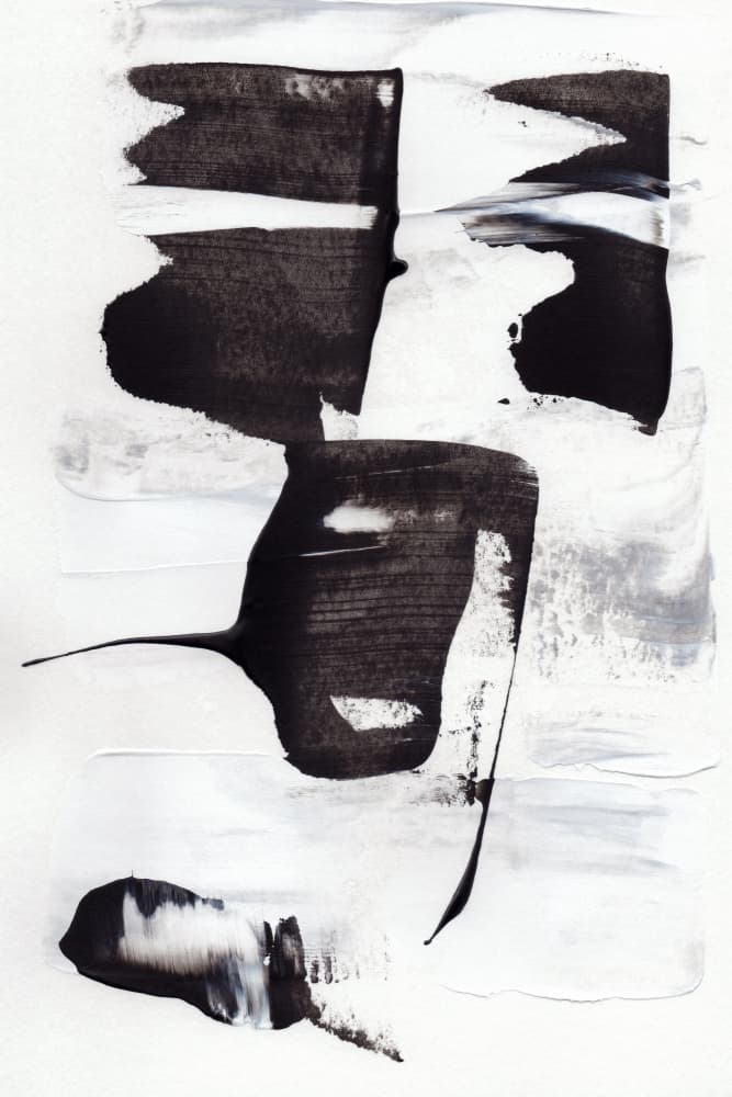 Expressive Monochrome Brushstrokes by uplusmestudio — canvas wall art