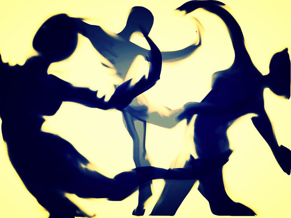 Dancing Silhouettes by Jocelyn Wortley — canvas wall art