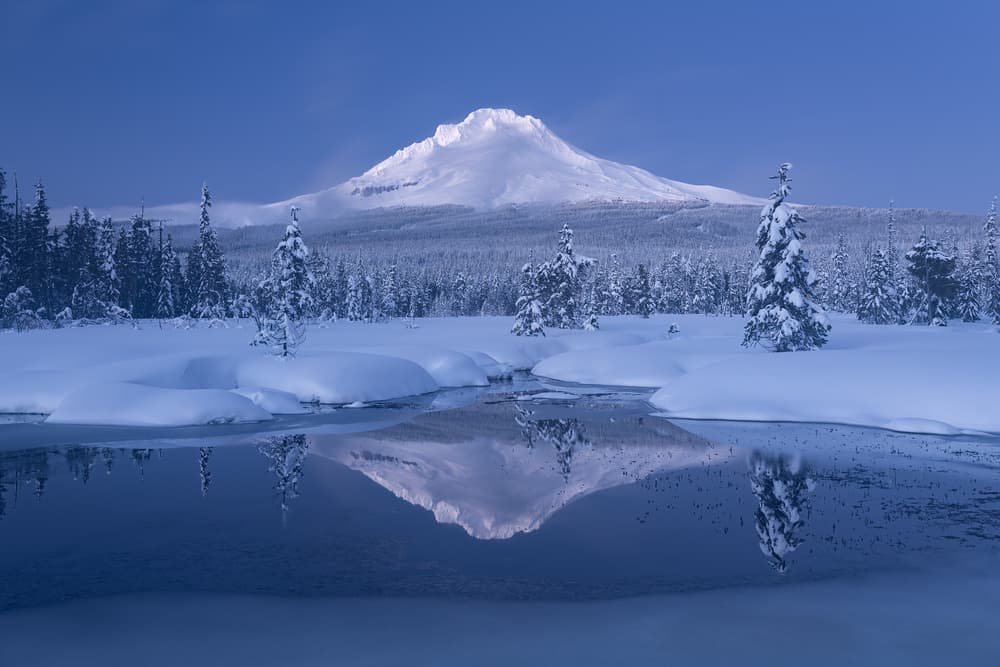 Majestic Winter Reflection by Gerald Macua — canvas wall art