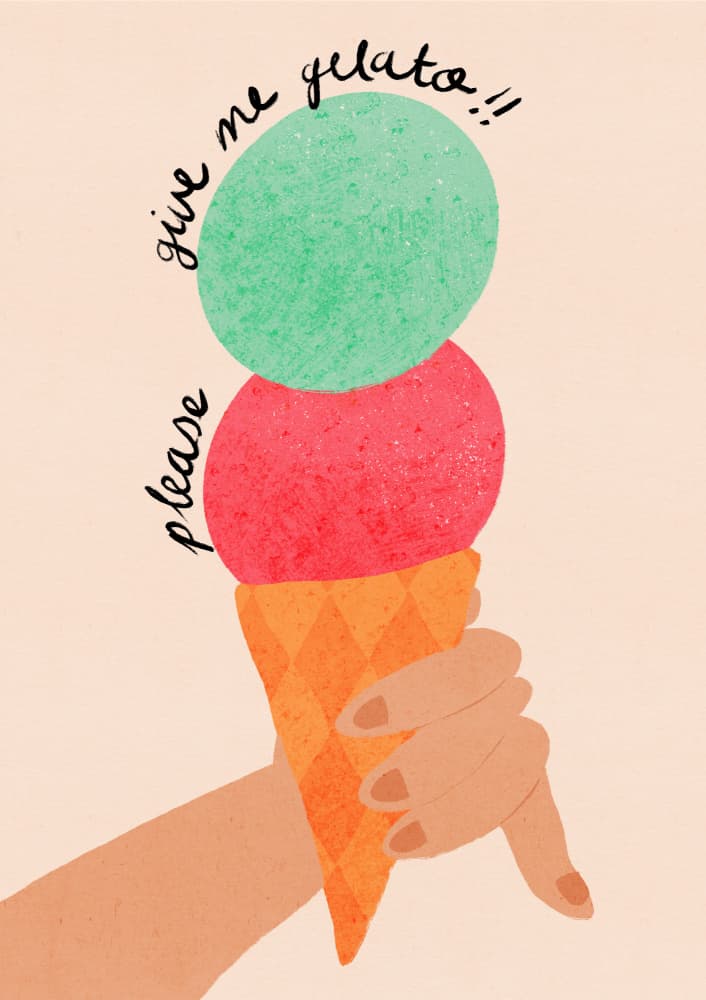 Sweet Gelato Please by Dirkie Nell — canvas wall art