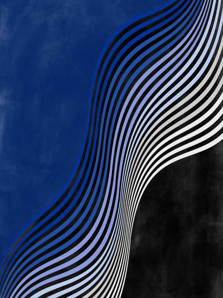 Dynamic Blue Waves by Elena Ristova — canvas wall art