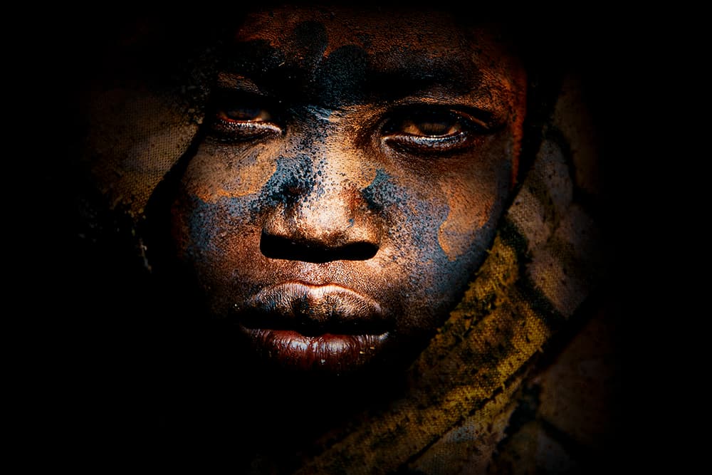 Intense Painted Face by Svetlin Yosifov — canvas wall art