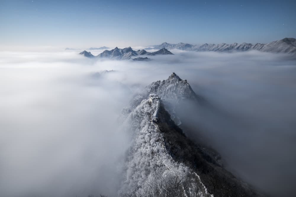 Great Wall Winter Fog by Kim Lee — canvas wall art