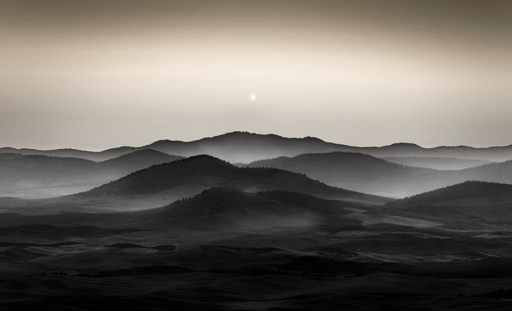 Misty Mountain Layers by Larry Deng APA — canvas wall art