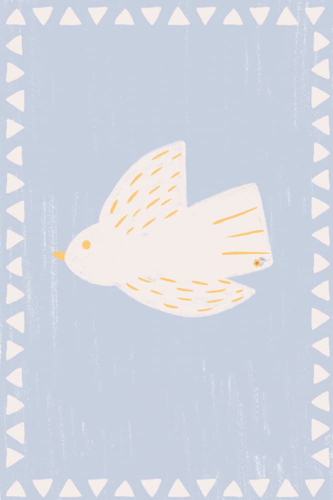 Peaceful White Bird by Menina Lisboa — canvas wall art