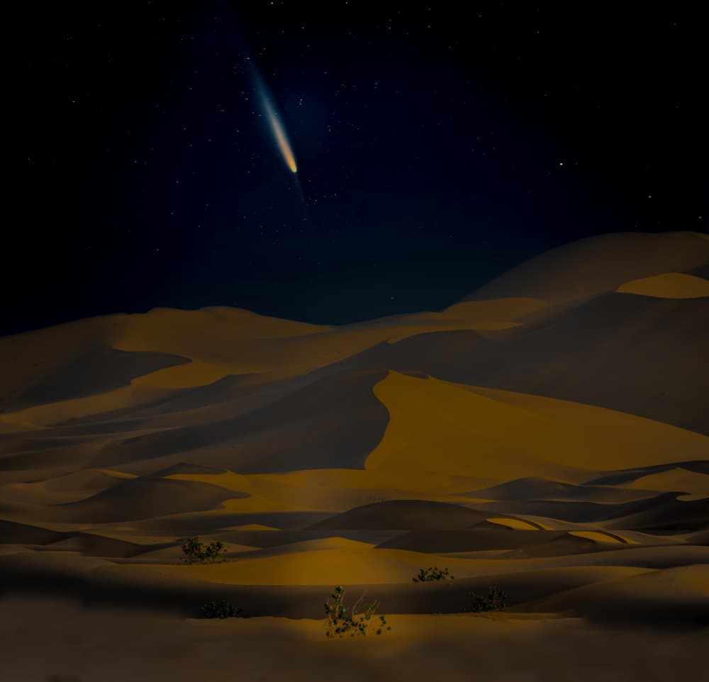 Comet Over Desert Dunes by Yuan Su — canvas wall art