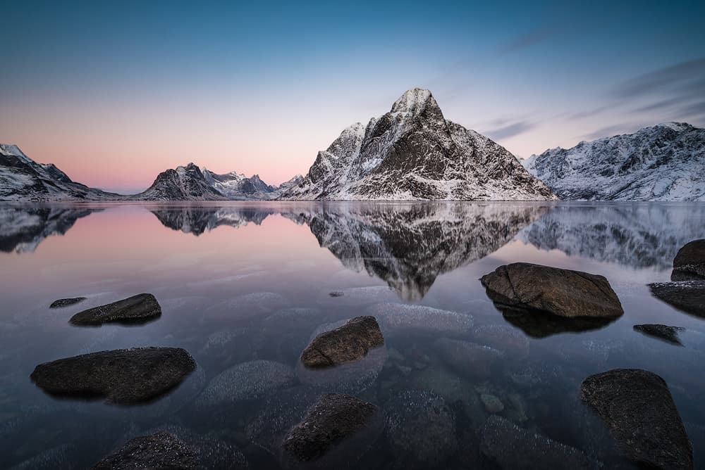 Winter Mountain Reflection by Raymond Hoffmann — canvas wall art