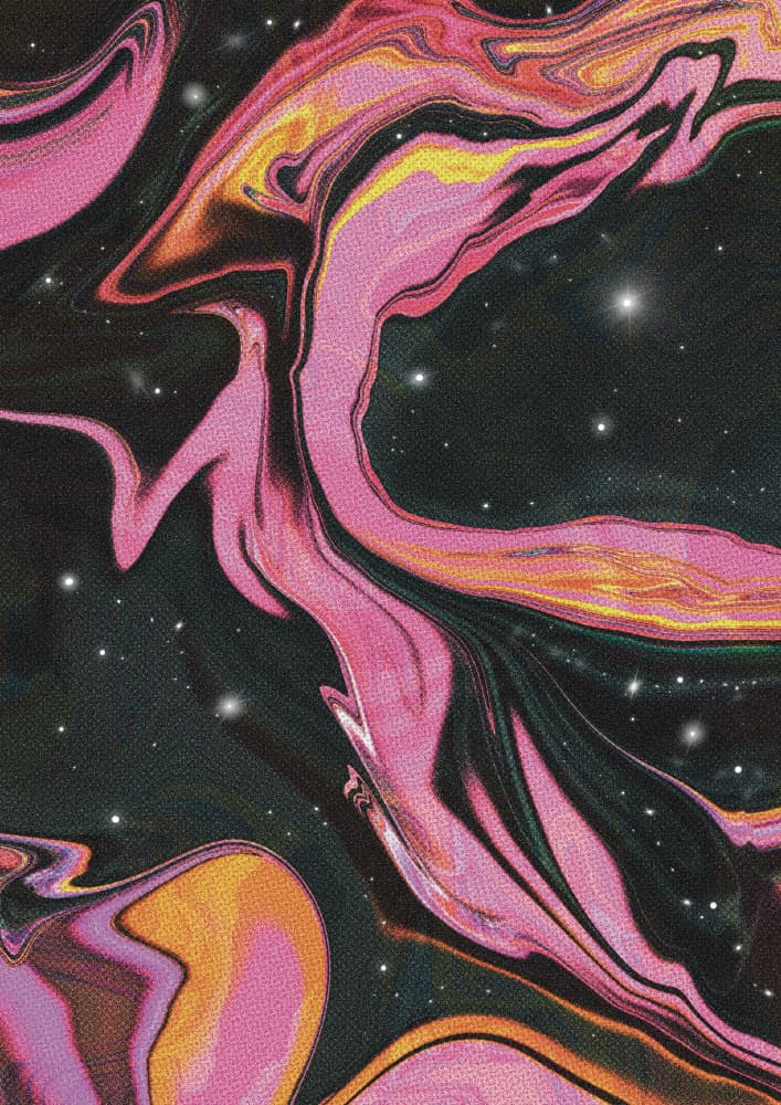 Cosmic Fluid Nebula by Amy Louise Baker — canvas wall art