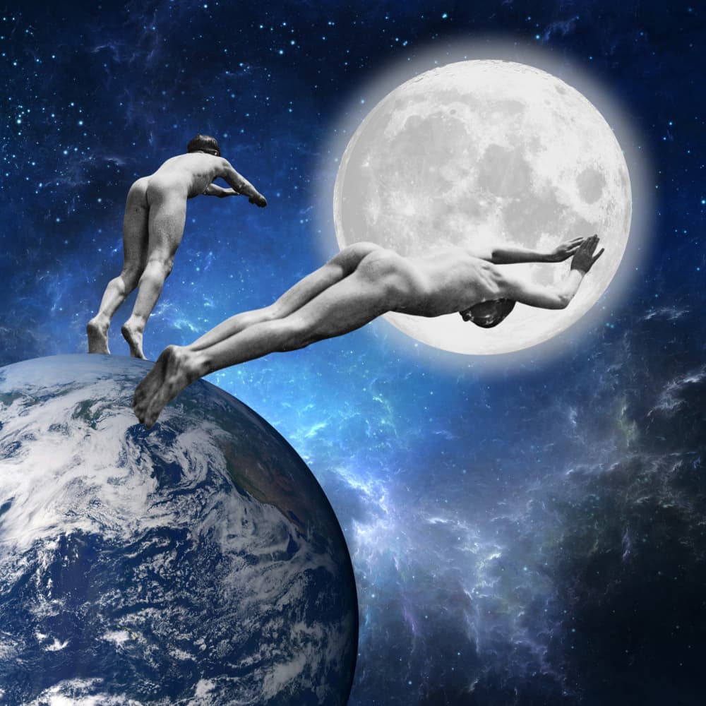 Nude Space Journey by Marja van den Hurk — canvas wall art