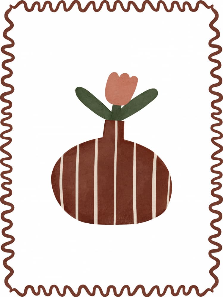 Striped Vase Bloom by Treechild — canvas wall art