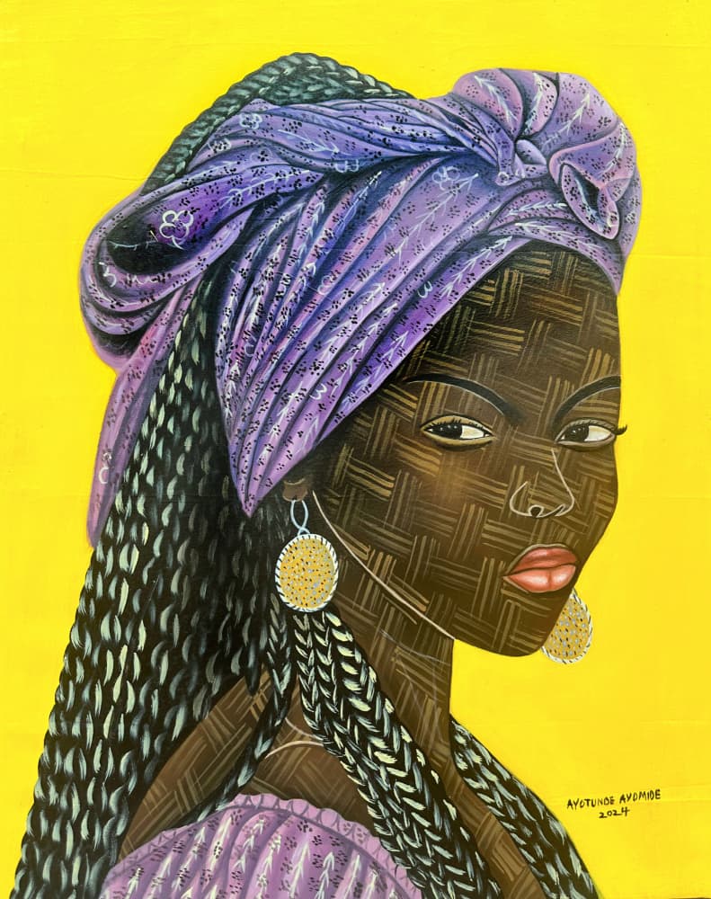 Purple Turban Beauty by Ayotunde ayomide — canvas wall art