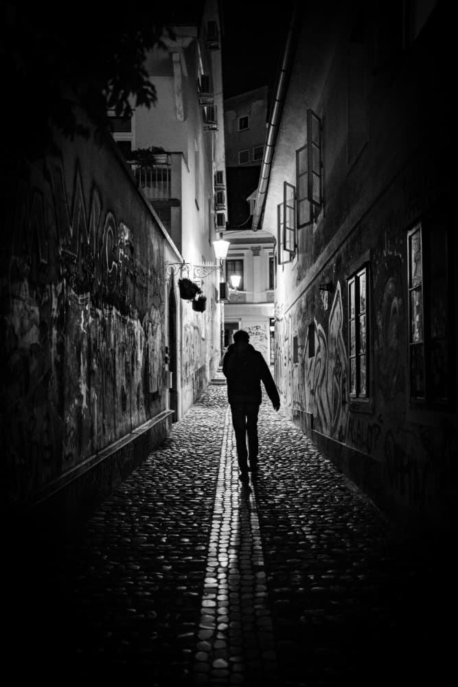Night Alley Walk by Tamami yoshida — canvas wall art