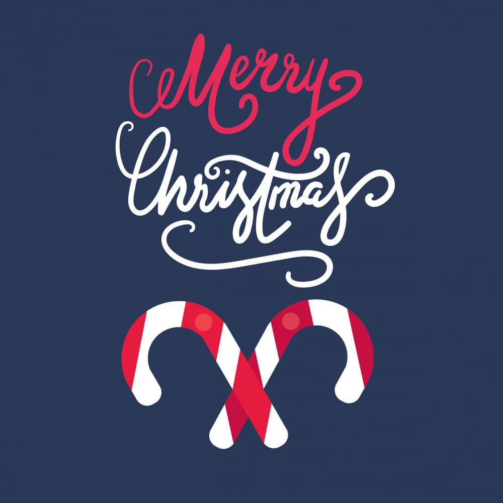 Merry Christmas Candy Canes by Marika Barsrsind — canvas wall art
