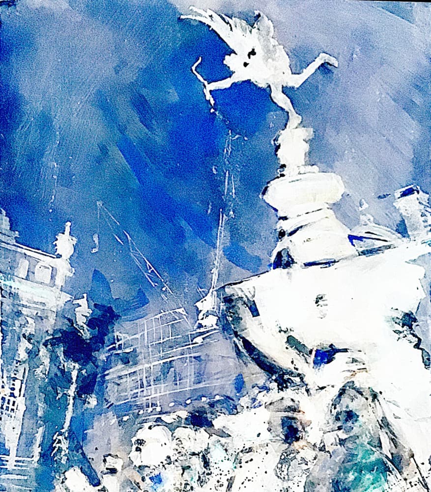 London's Blue Eros by David Antonides — canvas wall art