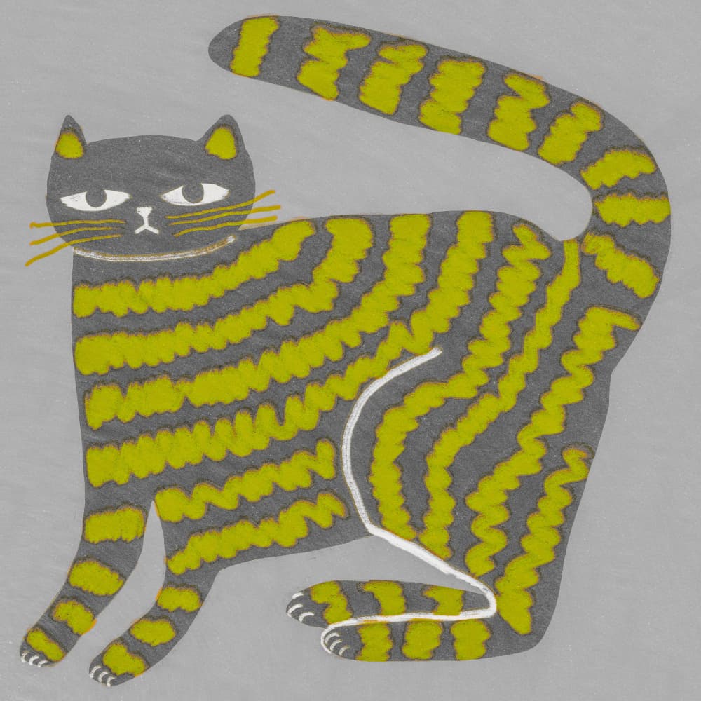 Grumpy Yellow Striped Cat by Sharyn Bursic — canvas wall art