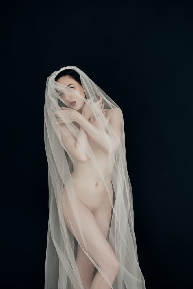 Ethereal Nude with Veil by Zanna — canvas wall art