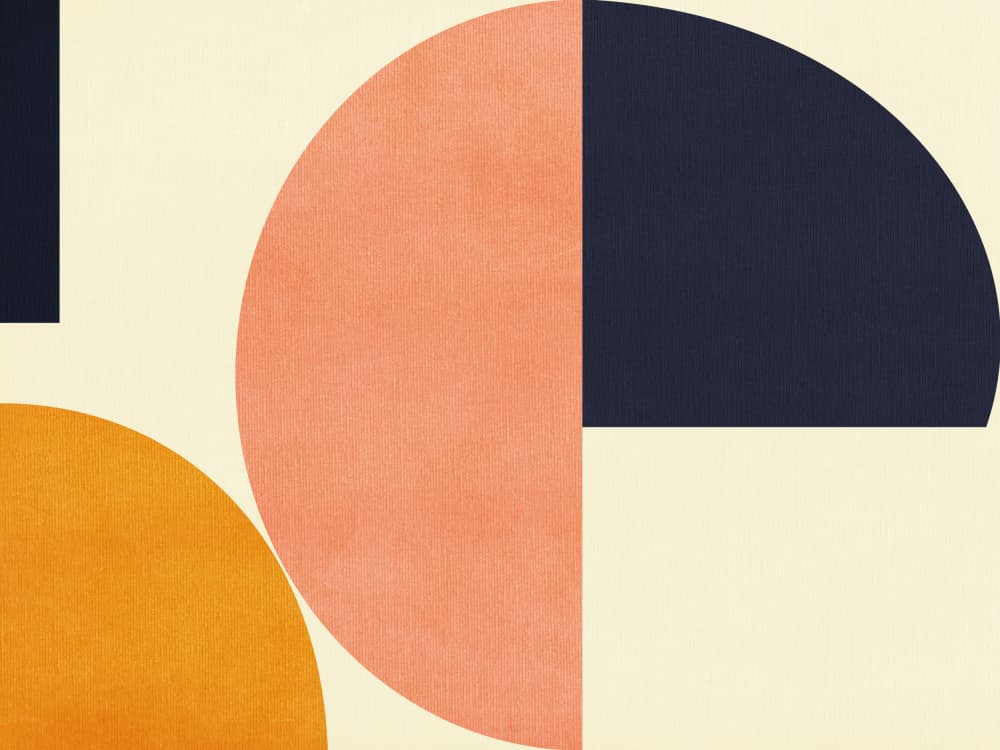 Rainbow Plus Shapes  Blue Mustard2 by Ana Rut Bre — canvas wall art