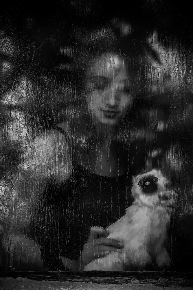 Woman Through Rainy Window by Ummu Nisan Kandilcioglu — canvas wall art