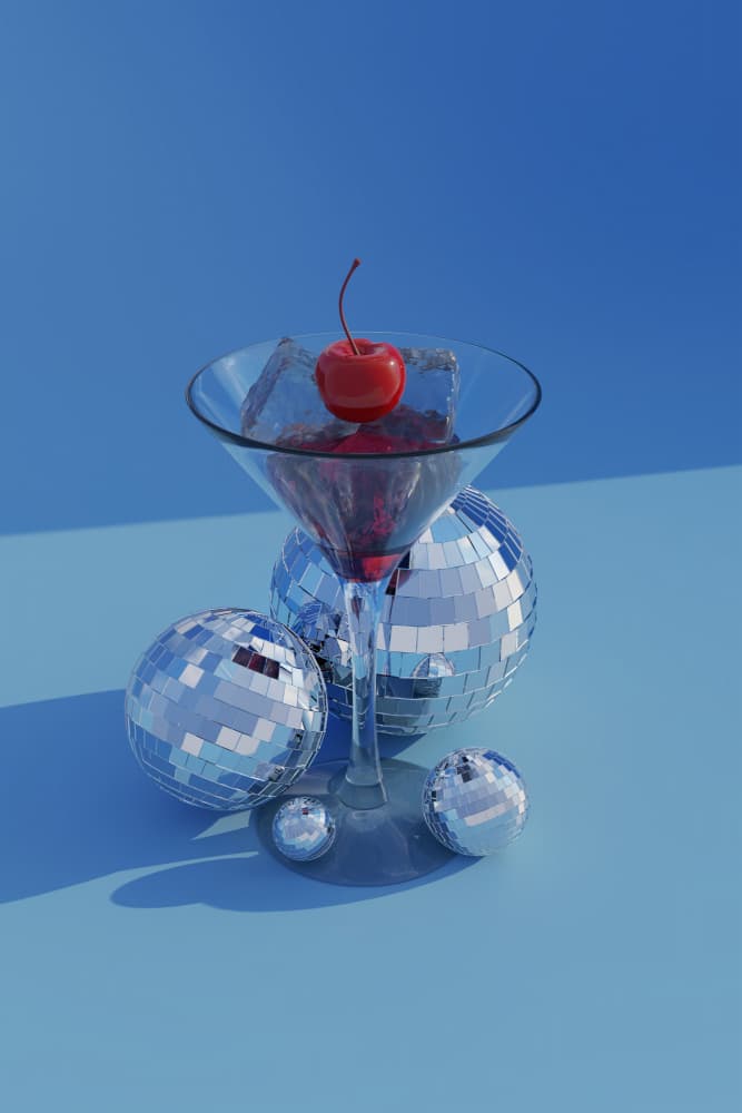 Cherry Martini Disco by Julia Ramiro — canvas wall art