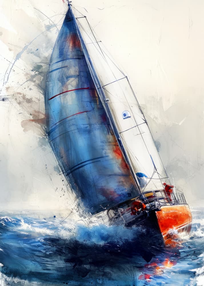 Dynamic Sailboat Race by Justyna Jaszke — canvas wall art