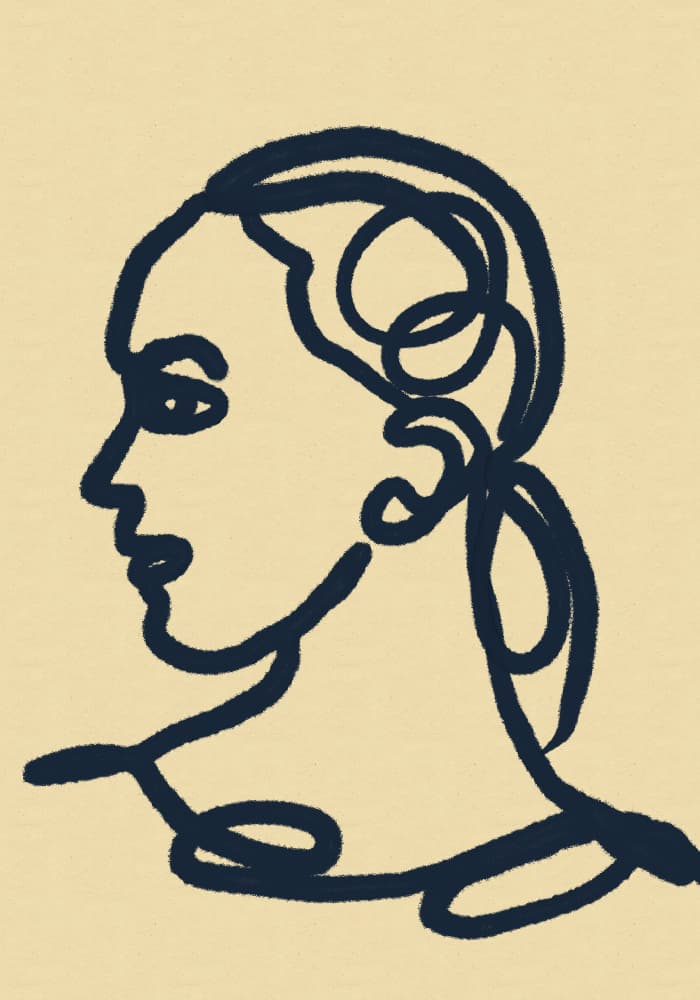 Abstract Woman Profile by Sharyn Bursic — canvas wall art