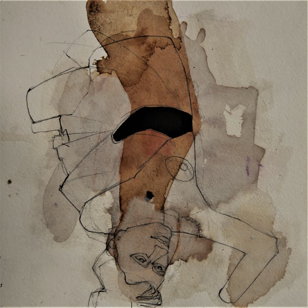 Abstract Upside Down Figure by Doris Schmitz — canvas wall art