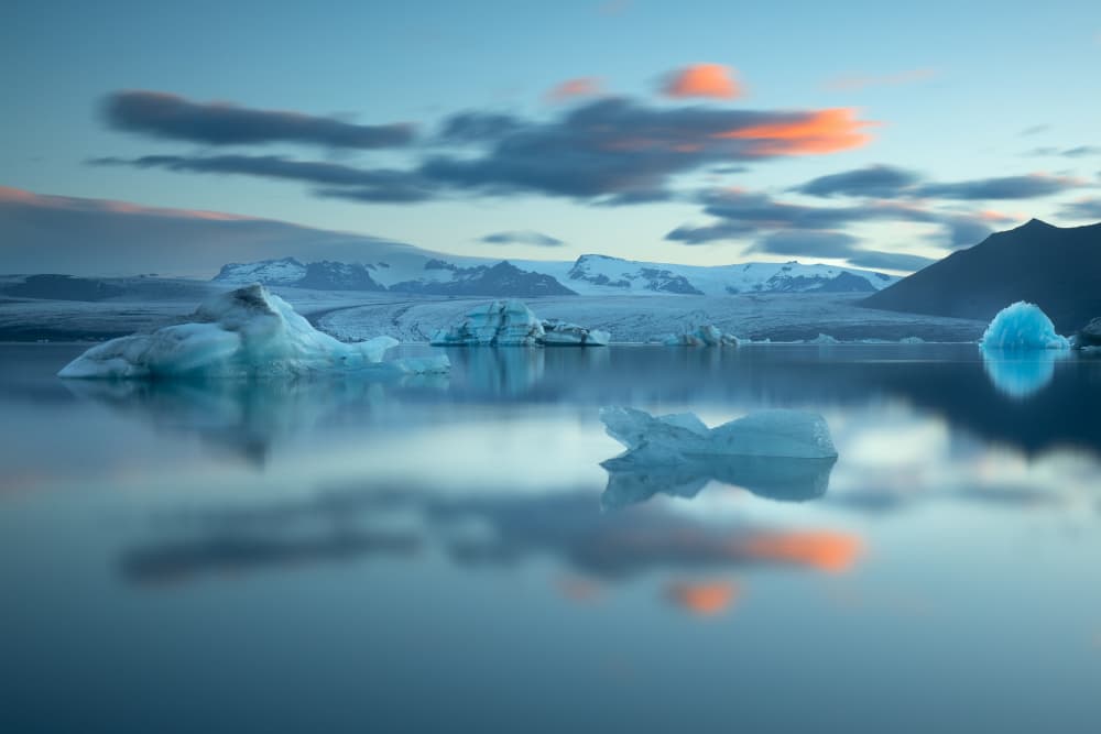 Iceberg Lagoon Sunset by Lazar Ioan Ovidiu — canvas wall art