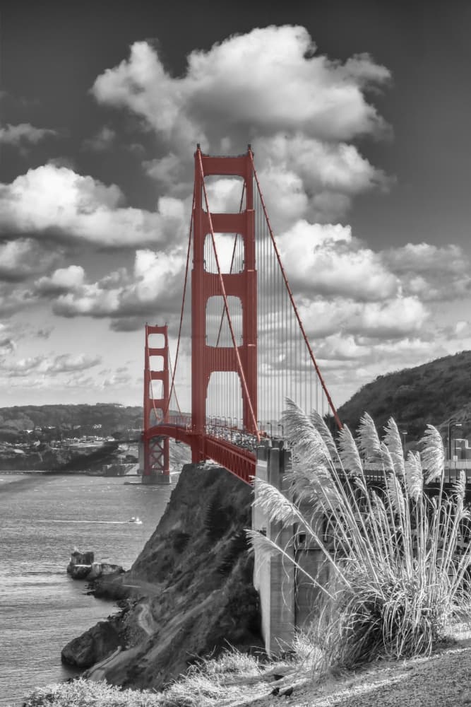 Golden Gate Red Bridge by Melanie Viola — canvas wall art