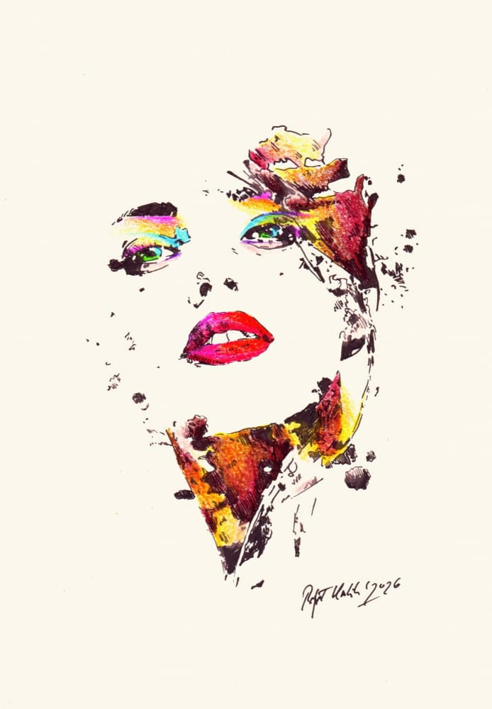 Vibrant Abstract Face by Rafal Kulik — canvas wall art