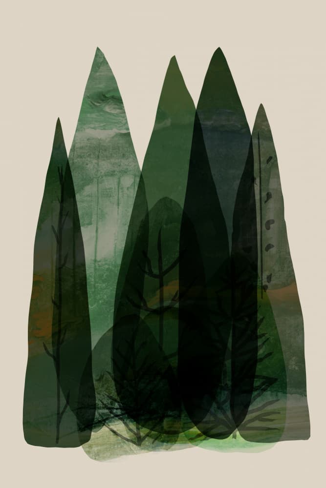 Layered Green Forest by casa cartissi — canvas wall art