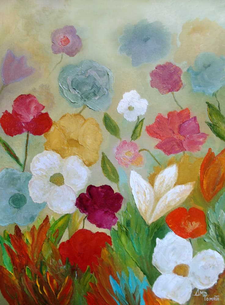 Colorful Impressionist Garden by Angeles M. Pomata — canvas wall art