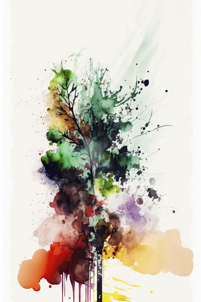 Vibrant Watercolor Tree by Mauro — canvas wall art