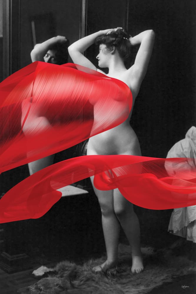 Woman Reflected In Red by Sue Skellern — canvas wall art