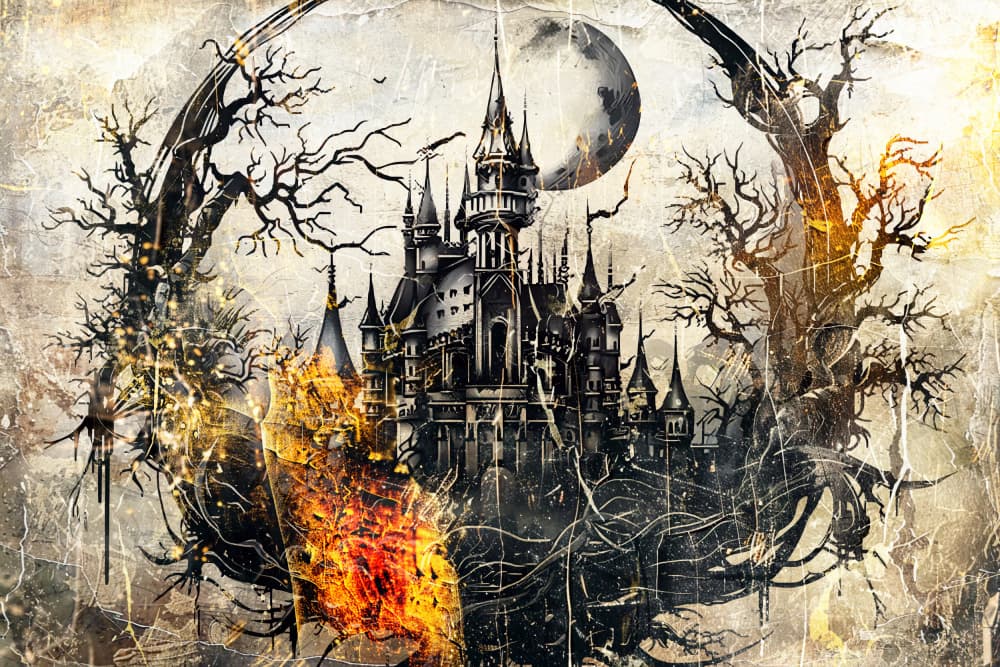 Gothic Castle Moonlight by Rafal Kulik — canvas wall art
