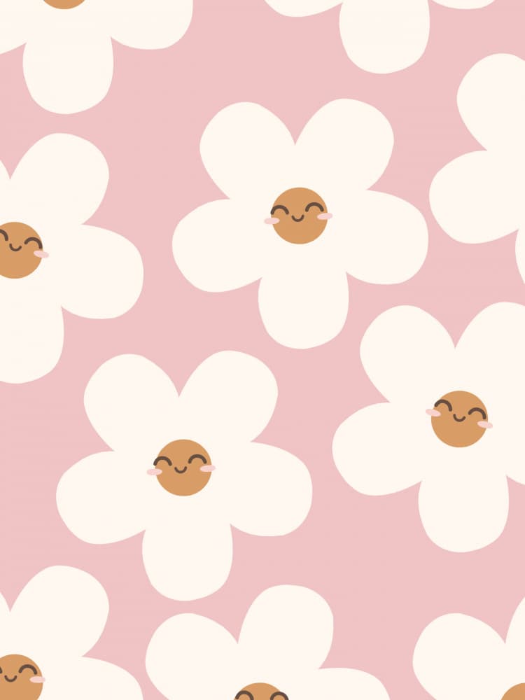 Smiling Pink Daisies by Mathieu jeuf — canvas wall art