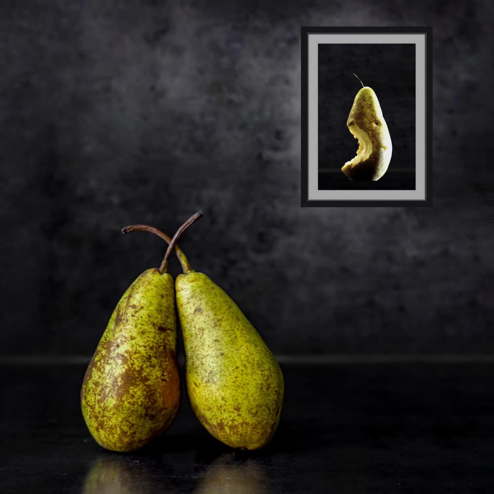 Moody Pears Still Life by Henk Langerak — canvas wall art