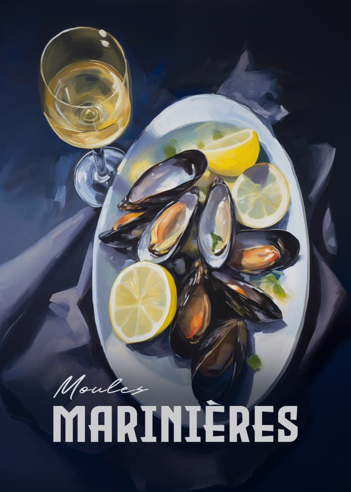 Classic Mussels and Wine by Andreas Magnusson — canvas wall art