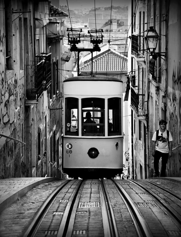 Lisbon Tram Ascent by Ezequiel59 — canvas wall art