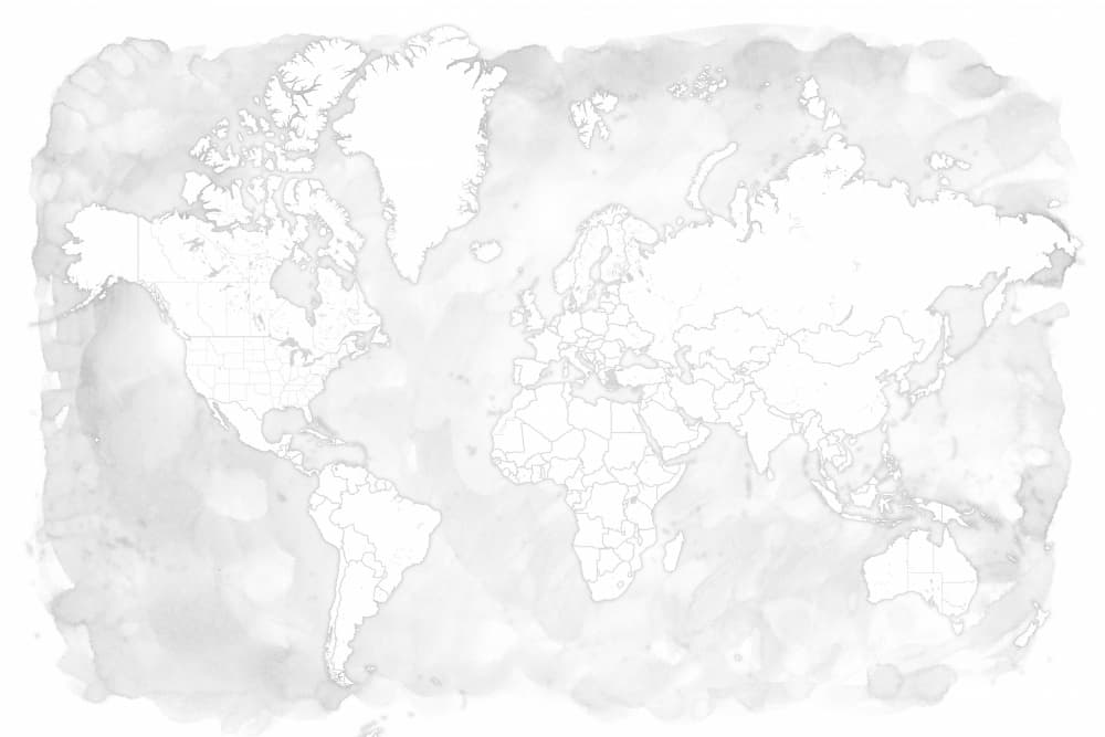 Watercolor World Map by Rosana Laiz Blursbyai — canvas wall art
